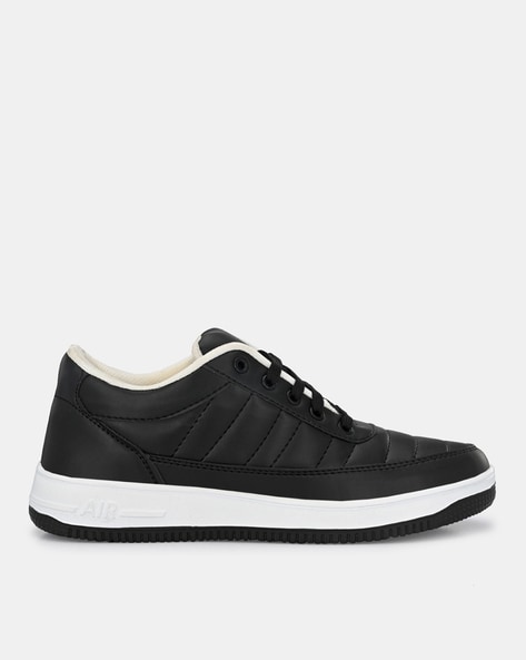 LEATHERKRAFT - Round-Toe Lace-Up Sneakers