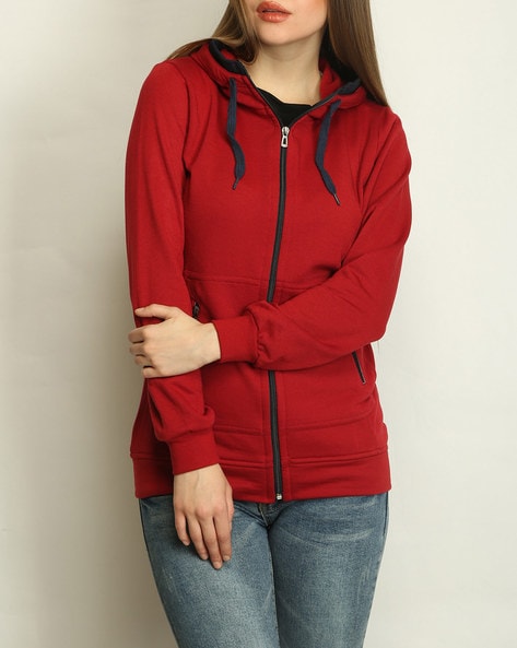 BELLE FILLE - Zip-Front Hoodie with Pockets