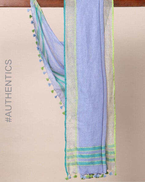 INDIE PICKS - Handloom Bhagalpur Pure Linen Dupatta