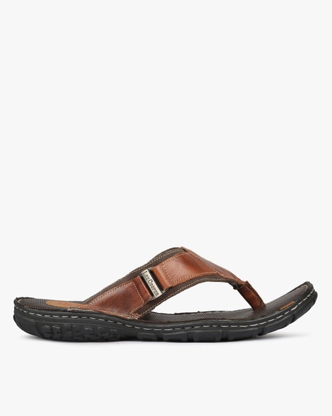 LEE COOPER - Panelled Thong-Strap Leather Sandals
