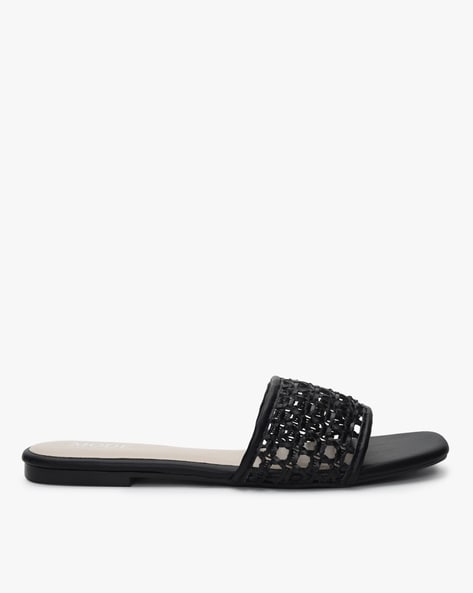 RED TAPE - Textured Slip-On Flat Sandals
