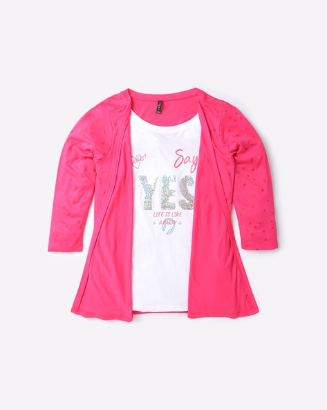 RIO GIRLS - Graphic Print Twofer Top | 15-16Y