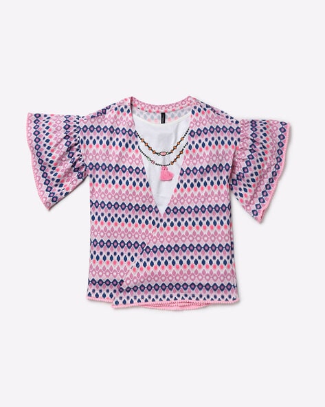 RIO GIRLS - Printed Twofer Top