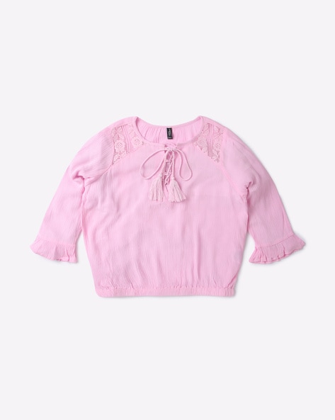 RIO GIRLS - Round-Neck Top with Tie-Up