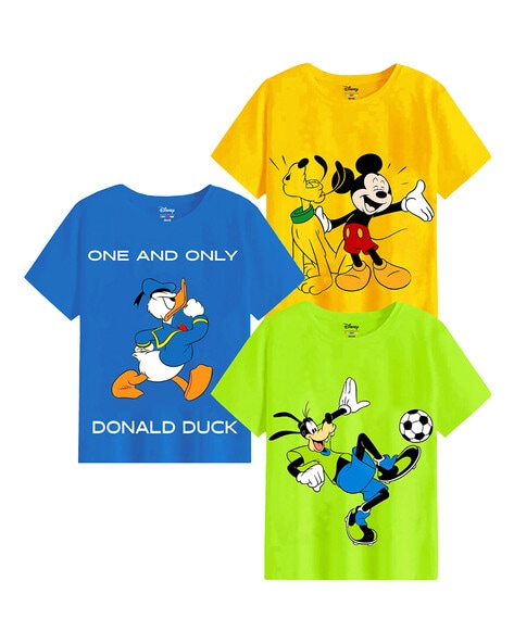 KUCHIPOO - Pack of 3 Micky Mouse Print T-Shirts