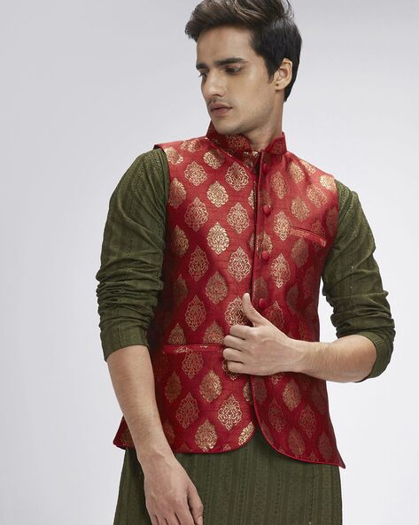 SHATRANJ - Nehru Jacket with Welt Pockets