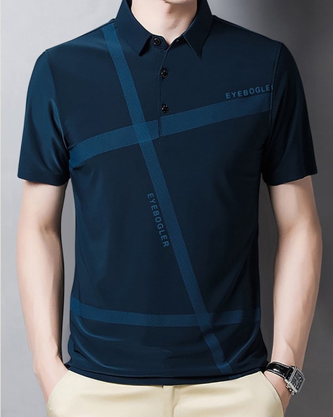 EYEBOGLER - Typographic Print Slim Fit Polo T-Shirt