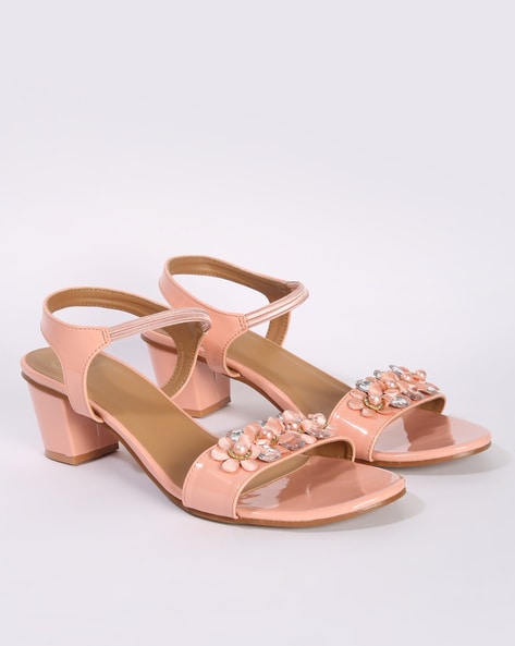 CARLTON LONDON - Embellished Slingback Block Heeled Sandals