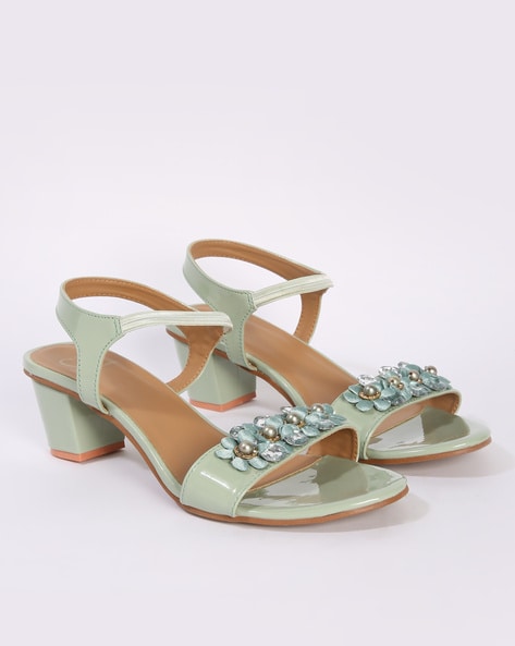 CARLTON LONDON - Embellished Slingback Block Heeled Sandals
