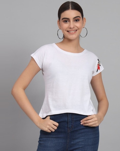 STHULA'S - Women Relaxed Fit Round-Neck T-Shirt