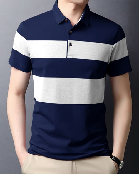 EYEBOGLER - Regular Fit Striped Polo T-Shirt