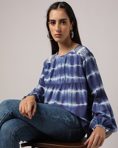 #BUDA JEANS CO - Tie & Dye Round-Neck Top