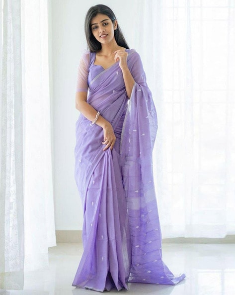 #NYRIKA - Printed Cotton Saree with Zari Border