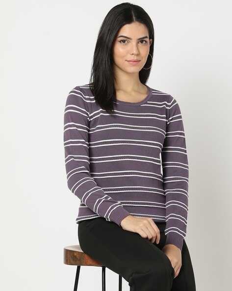 #FIG - Striped Round-Neck Pullover