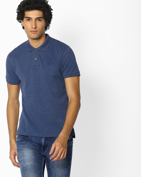 #DNMX - Slim Fit Polo T-Shirt with Short Button Placket