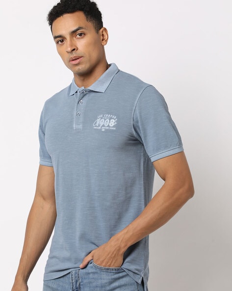 #LEE COOPER - Regular Fit Brand Print Polo T-Shirt