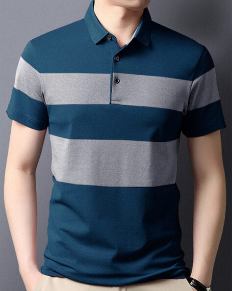 #NOBLE MONK - Colour-Blocked Polo T-Shirt