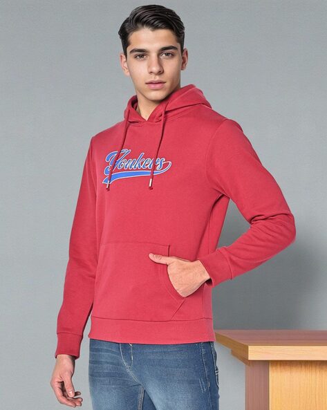 #RED TAPE - Typographic Print Hoodie with Kangaroo Pocket