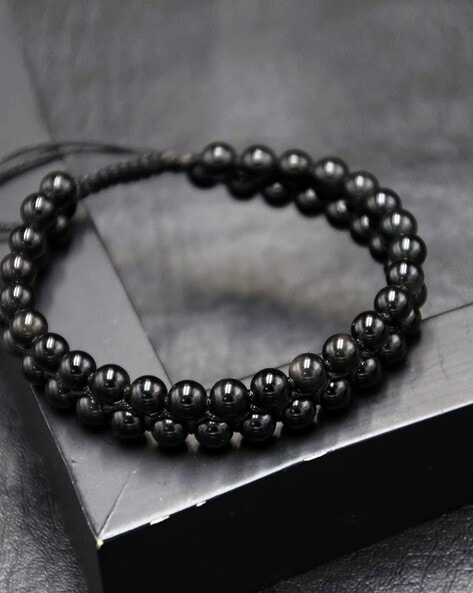 #BHRM - Double Line Black Beaded Bracelet