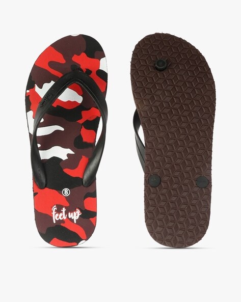#FEETUP - Camouflage Print Thong-Strap Flip-Flops