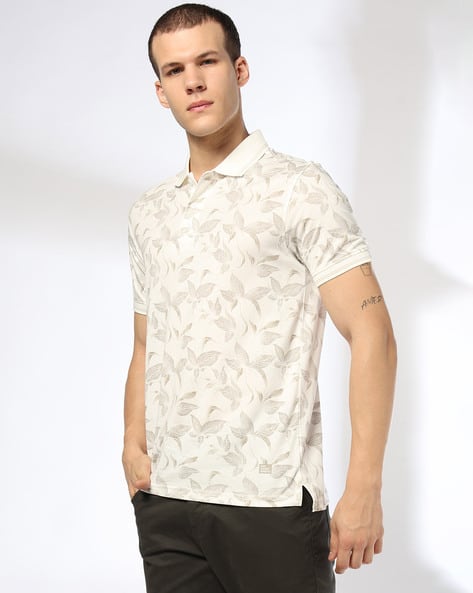 #JOHNPLAYERSJEANS - Slim Fit Printed Polo T-Shirt