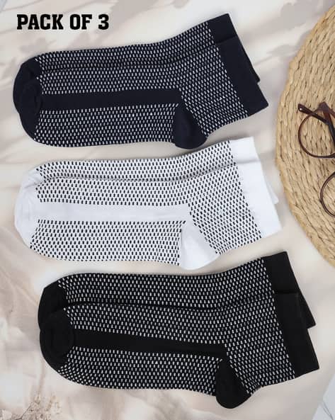 #SHEIN - Shein Men Combo of 3 Ankle Length Micro Print Everyday Socks