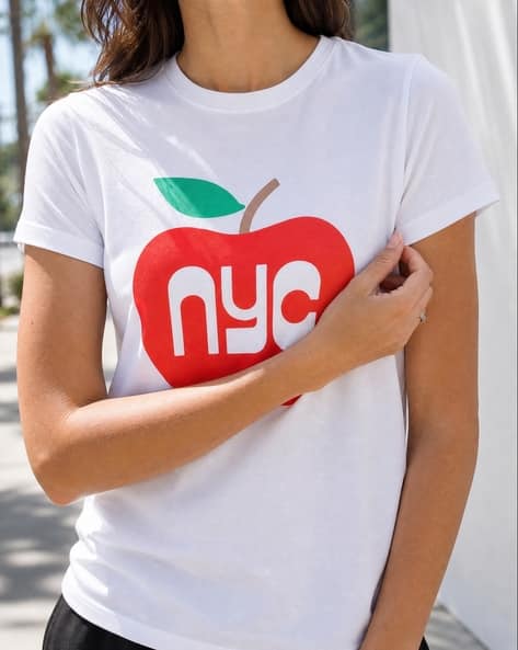 #SHEIN - Shein Women Short Sleeve Graphic Chest Print Crew Tshirt