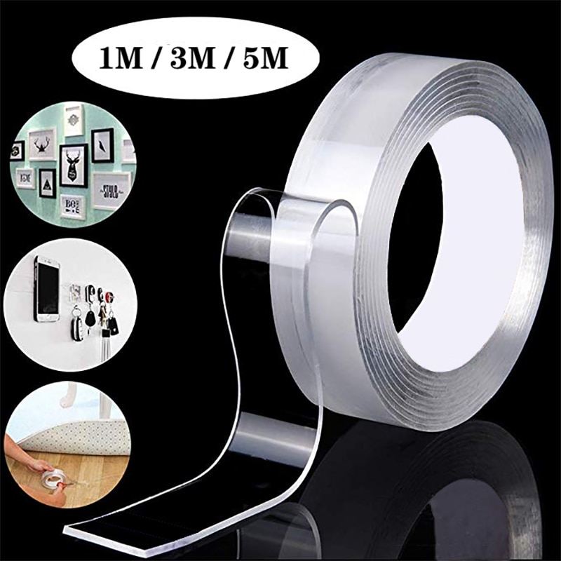 3m Double Sided Tape Washable Reuse Nano Magic Tape Transparent No Trace Waterproof Adhesive Tape Nano Tape Clear