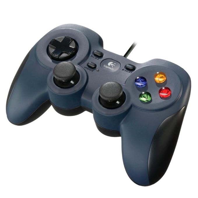 Logitech G F310 Wired Gamepad, Controller Console Like Layout, 4 Switch D-Pad, 1.8-Meter Cord, PC/Steam/Windows/AndroidTV - Grey/Blue
