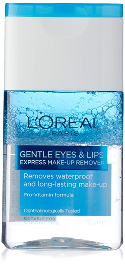 L'Oréal Paris Make-Up Remover, For Lips, Eyes and Face, Removes Waterproof makeup, Dermo Expertise, 125ml