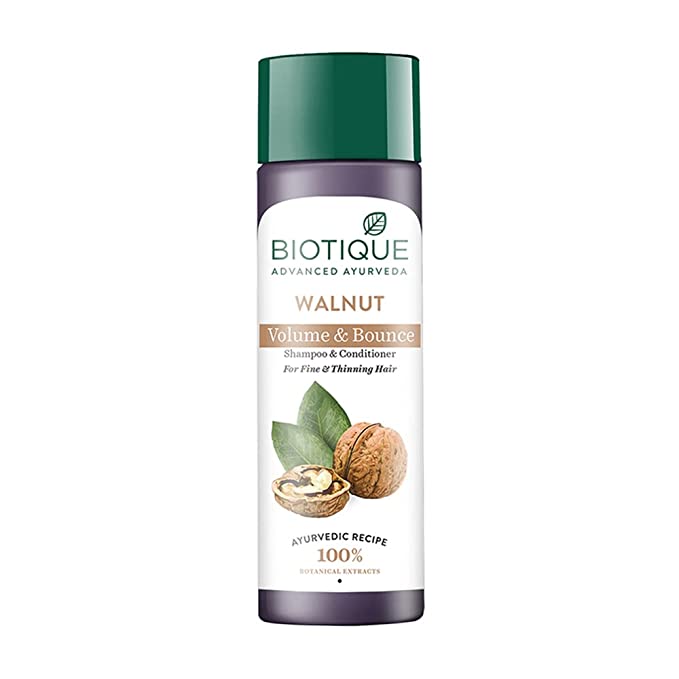 Biotique Walnut Volume & Bounce Shampoo & Conditioner For Fine & Thinning Hair, 190ml