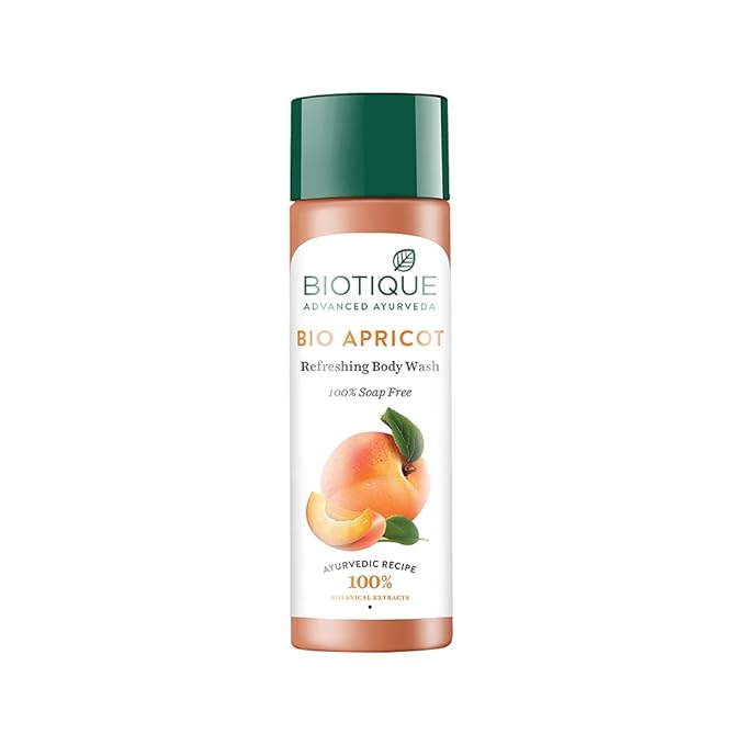 Biotique Bio Apricot Refreshing Body Wash | Keeps Skin Fresh and Clean | Brightens Skin and Reducing Dark Spots | 100% Botanical Extracts | Suitable for All Skin Types | 190ml