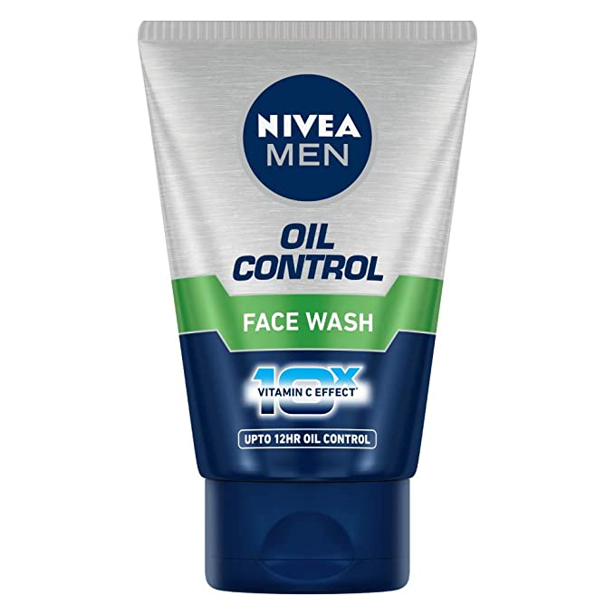 Nivea Men Face Wash For Oily Skin, Oil Control For 12Hr Oil Control With 10X Vitamin C Effect, 50 G