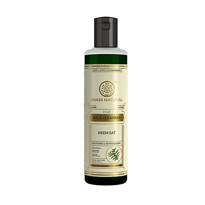 Khadi Natural Neem Sat Shampoo for Thick & Strong Hair | Natural & Paraben & Sulphate-Free | Suitable for All Hair Types, 210ml
