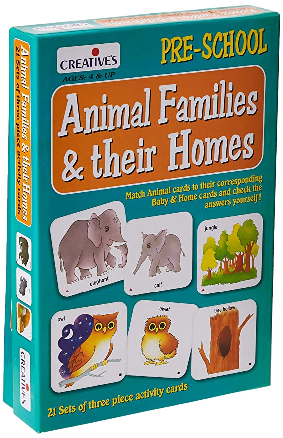 Creative's Animal Families And Their Homes Card Game (Multi-Color, 63 Pieces)
