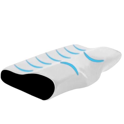 JSB BS07 Contoured Cervical Pillow with Memory Foam for Cervical Support Neck Pain Relief While Sleeping (Grey-Black)