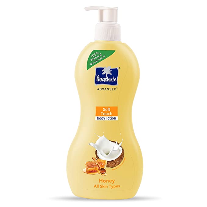 Parachute Advansed Soft Touch Body Lotion for Women & Men, All Skin types, 400ml | Pure Coconut Milk & Honey, 100% Natural, 72h Moisturisation