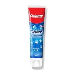 Colgate MaxFresh Breath Freshner Cavity Protection Toothpaste, 150g, Peppermint Ice, Blue Gel Paste with Menthol, Cooling crystals for fresh breath