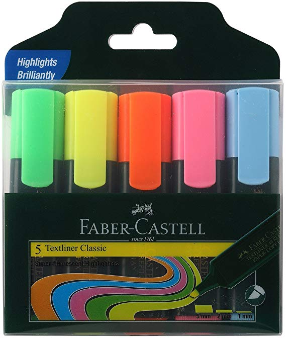 Faber-Castell Textliner - Pack of 5 (Assorted)