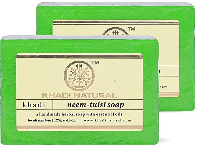 KHADI NATURAL Neem Tulsi Soap, 125g (Pack of 2)