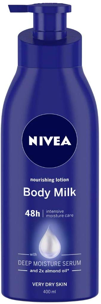 NIVEA Body Lotion for Very Dry Skin, Nourishing Body Milk with 2x Almond Oil for 48H Moisturization, For Men & Women, 400 ml