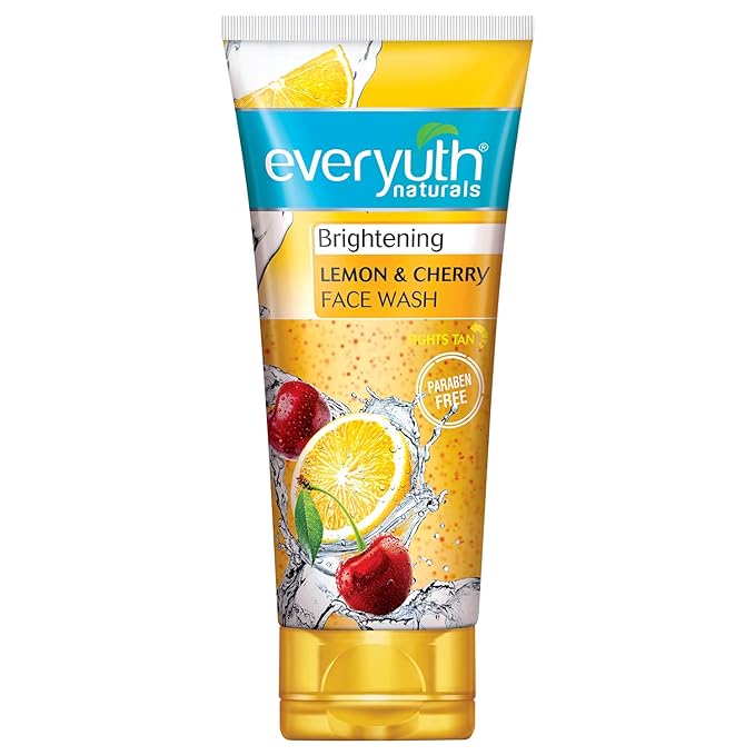 Everyuth Naturals Brightening Lemon & Cherry Face Wash, 150gm, Tube