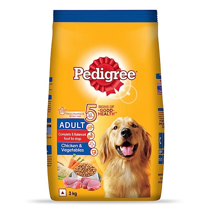 Pedigree Adult Dry Dog Food, Chicken & Vegetables Flavour, 3kg Pack