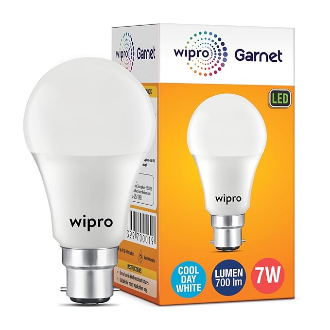 Wipro Garnet N70001 B22 7-Watt LED Bulb (Cool Day Light)