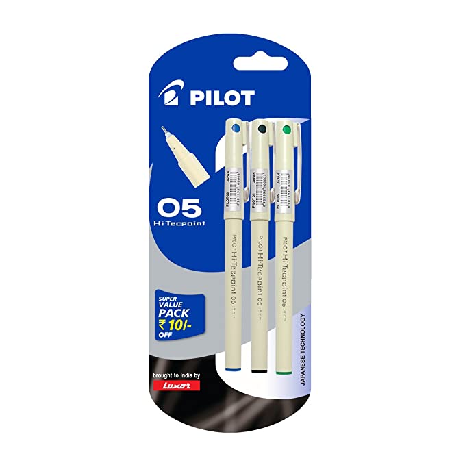 Pilot Hi-Techpoint 05-1Blue + 1Black + 1Green