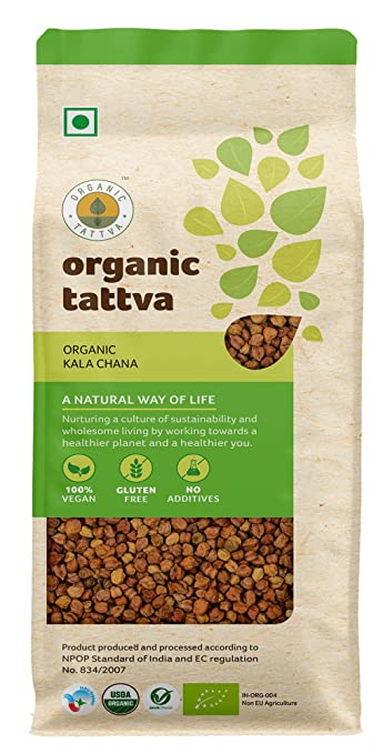 Organic Tattva, Organic Kala (Black) Chana, 500g | 100% Vegan, Unpolished and Gluten Free