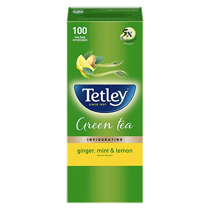 Tetley Green Tea Immune with Added Vitamin C, Ginger, Mint & Lemon, 100 Tea Bags