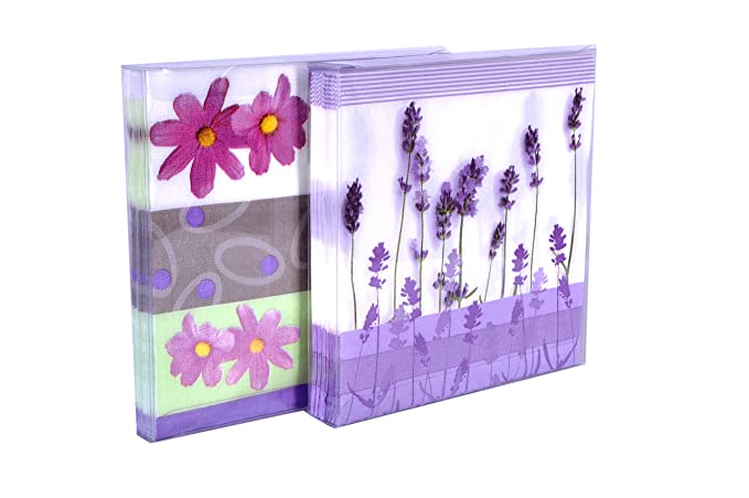 Origami So Soft 3 Ply Assorted Designs Printed Party Napkins Pack - 20 Napkins (Pack of 4)