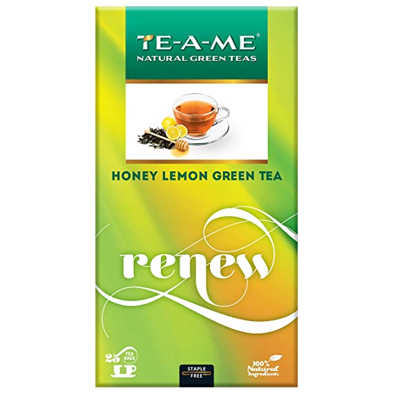 TE-A-ME Honey Lemon Natural Green Tea, 25 Tea Bags