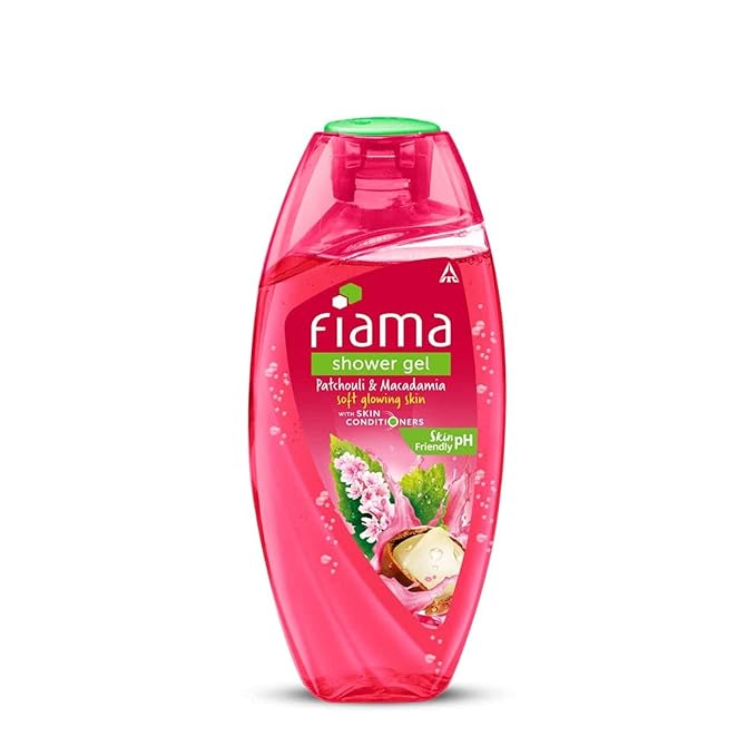 Fiama Body Wash Shower Gel Patchouli & Macadamia, 250ml, Body Wash for Women & Men with Skin Conditioners For Soft, Glowing & Moisturised Skin, Suitable for All Skin Types